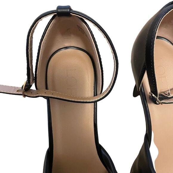 Loft Womens Black Knotted Strap Platform Block Heel Sandals Ankle Strap Sz 8.5 - Picture 4 of 5